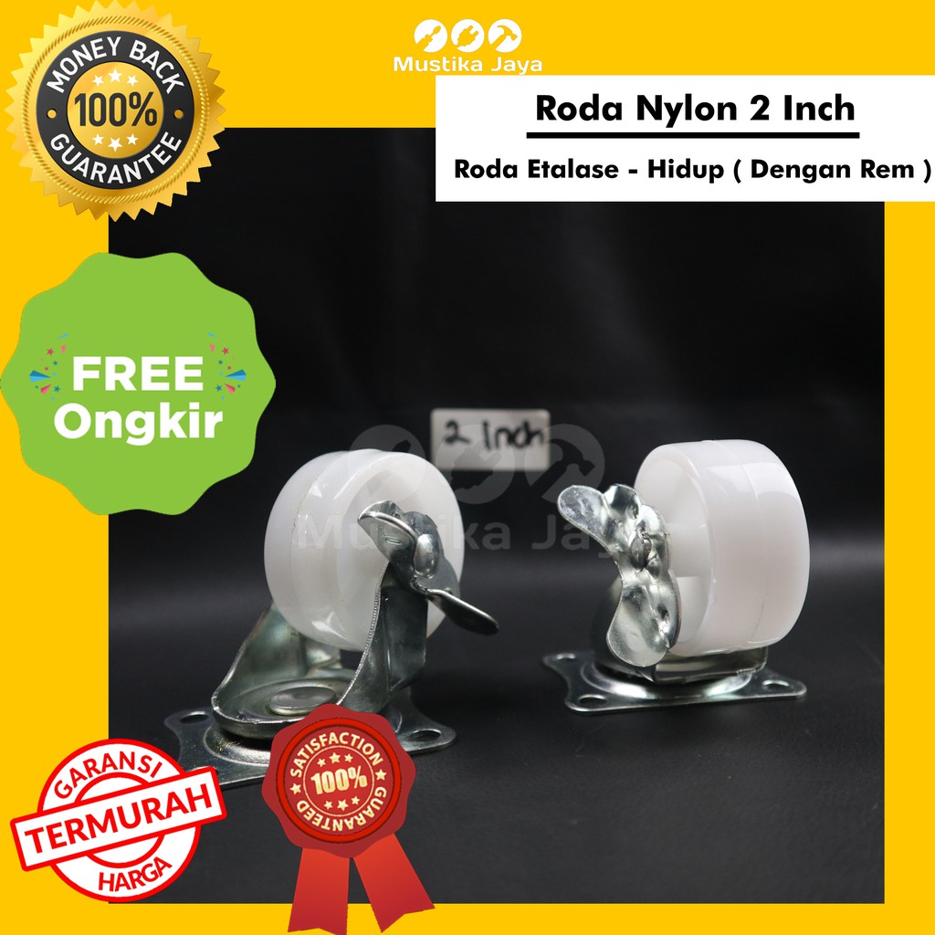 Roda Nylon Rem 2 Inch Roda Casters Nylon 50mm Roda Gepeng Nilon Rem 2&quot;