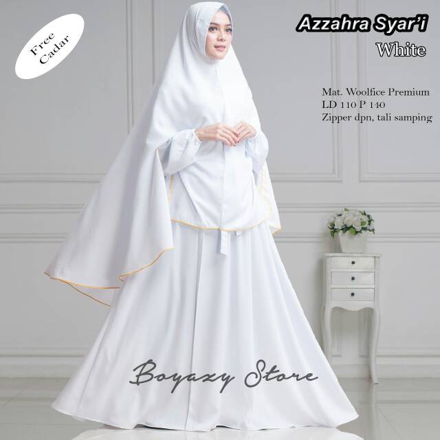 Fashion Wanita Gamis Ori Az-Zahra Syari Free Cadar