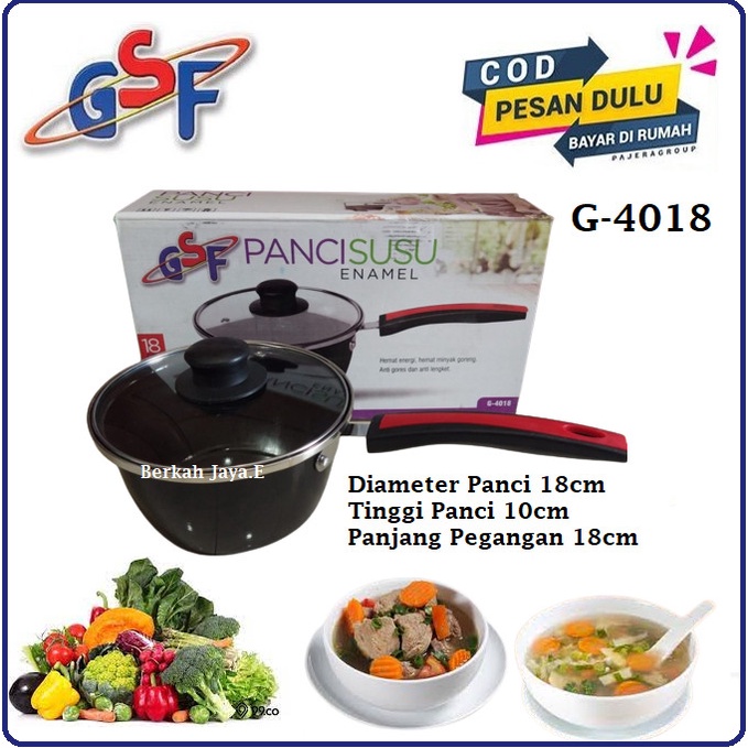 Panci Saus Pan GSF G-4018 Panci Enamel 18cm Anti Lengket Teflon