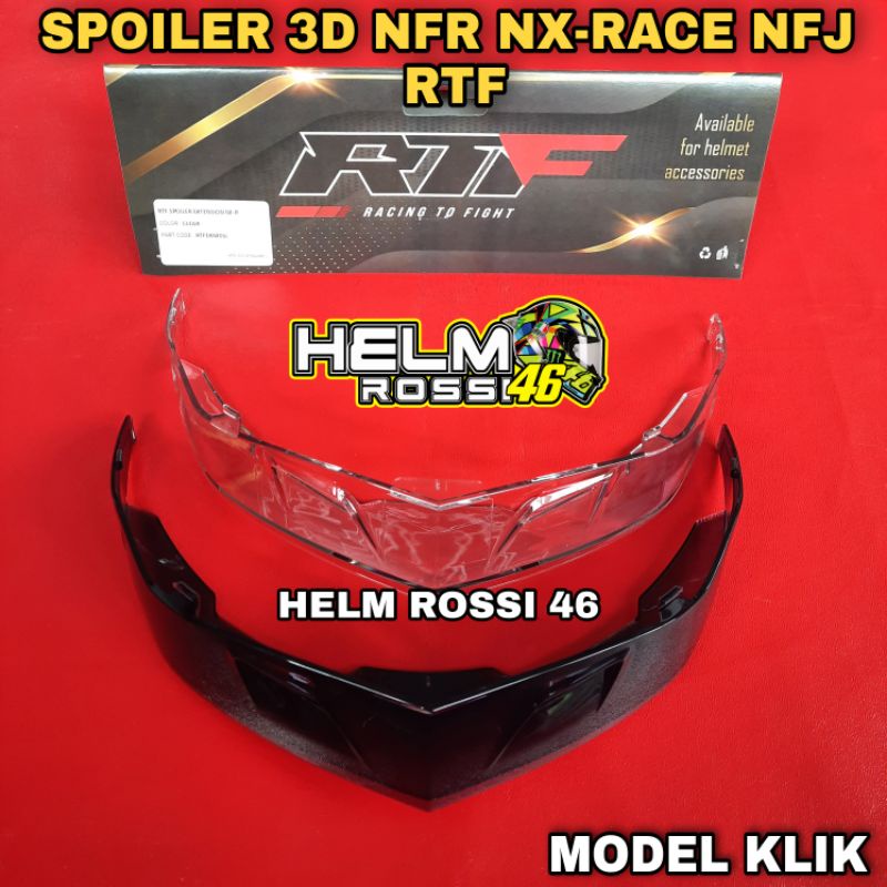 Spoiler 3D NFR NX RACE NFJ RTF Hitam Smoke Bening Model Klik Tanpa 3M GPR NX-RACE