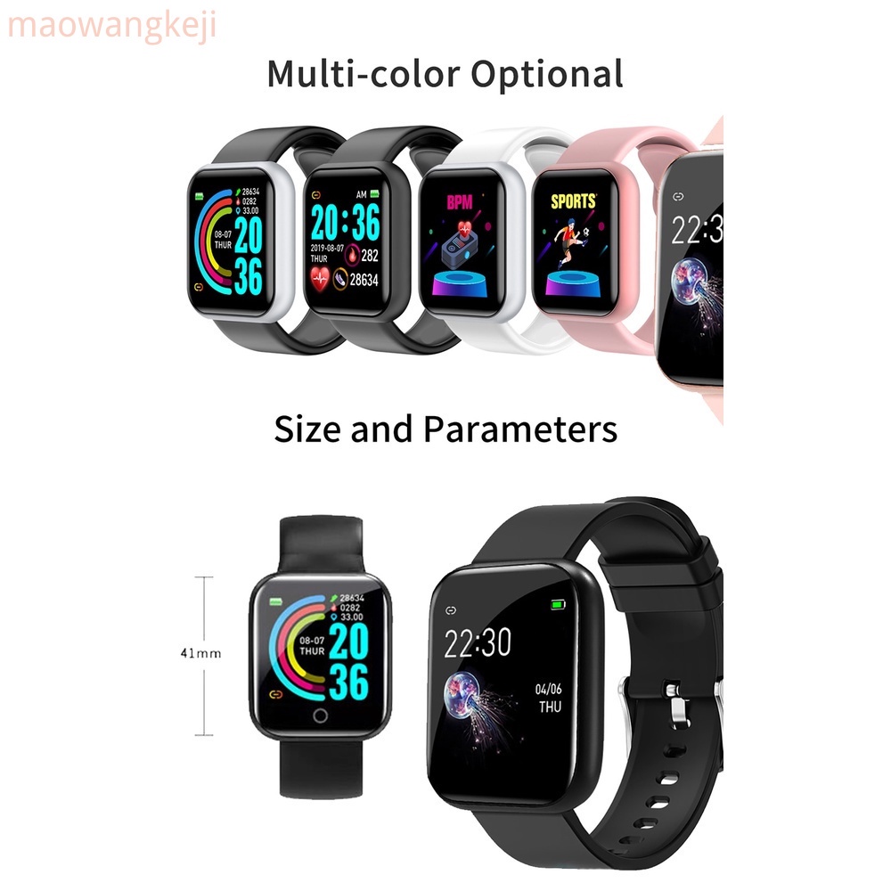 SmartWatch Y68 Bluetooth Sports Smartband  Waterproof Heart Rate Fitness Tracker