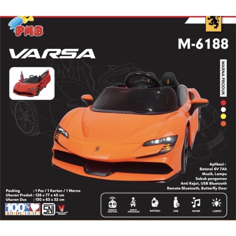 Mobil Accu Anak PMB M 6188 Varsa ferrari-5