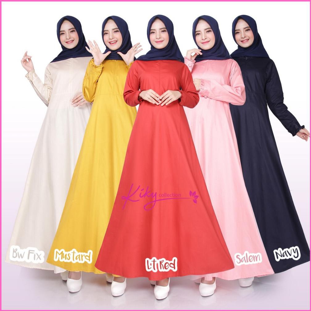 Promo Terbaru Baju Muslim Fashion Ramadhan Polos Bahan Katun Jepang Original Twill Gamis Nyaman