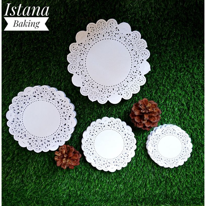 Istana Baking 250 Pcs Paper Doiley Putih Aneka Size Motif Renda Termurah Tebal Terlaris