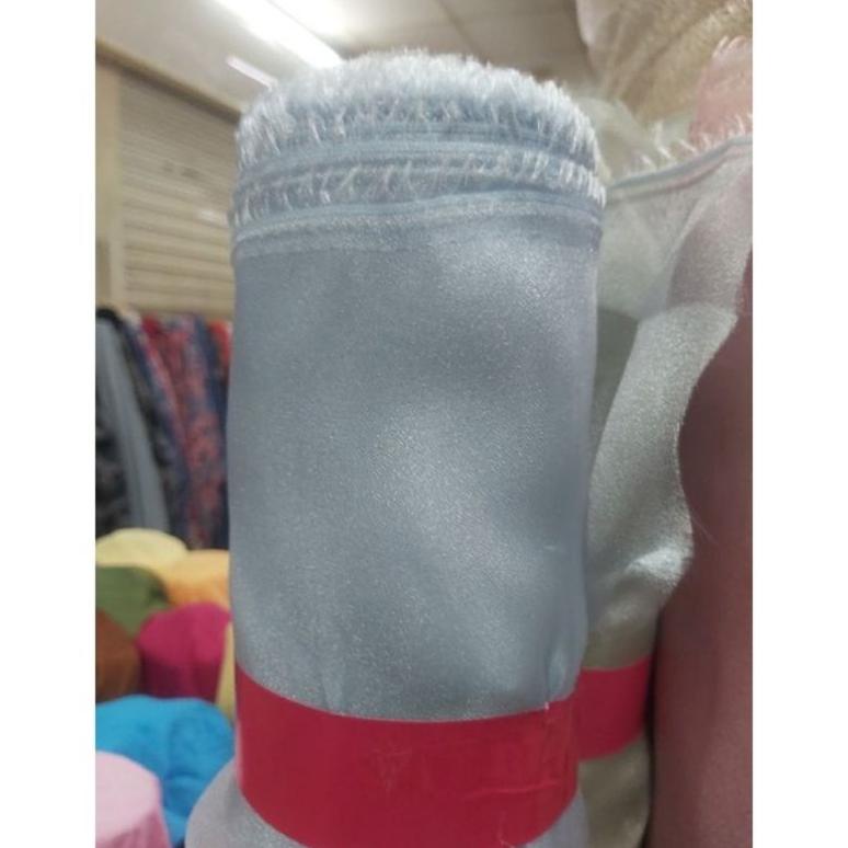 (Cod) Bahan Kain Organza Metalik Gliter/Organza Mewah Metalik Benang Kilat