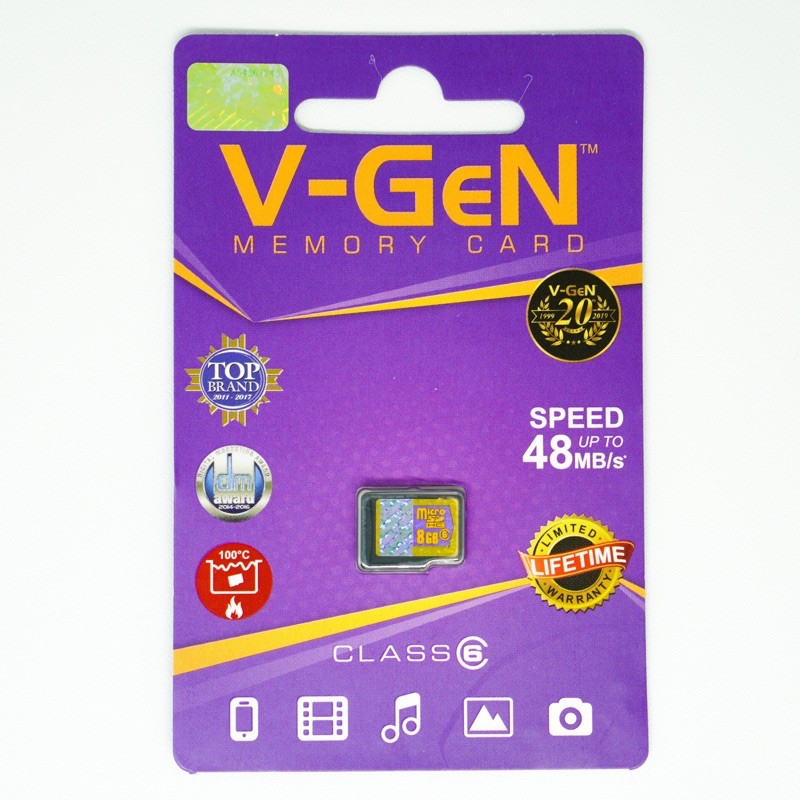 Micro SD 4GB / 8GB / 16GB / 32GB V-GeN Memory Card Original Garansi Resmi Vgen Class 6-8GB