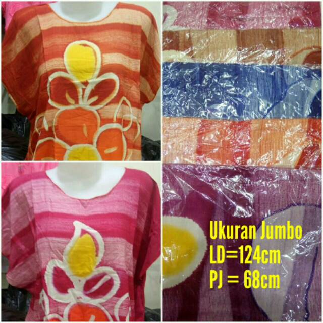 FLASH SALE Blouse Santai Wanita Motif Bunga Ukuran Jumbo