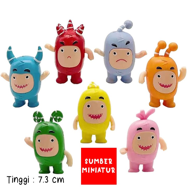 Set Figure Oddbods / Hiasan Topper Kue Oddbods 7 pcs