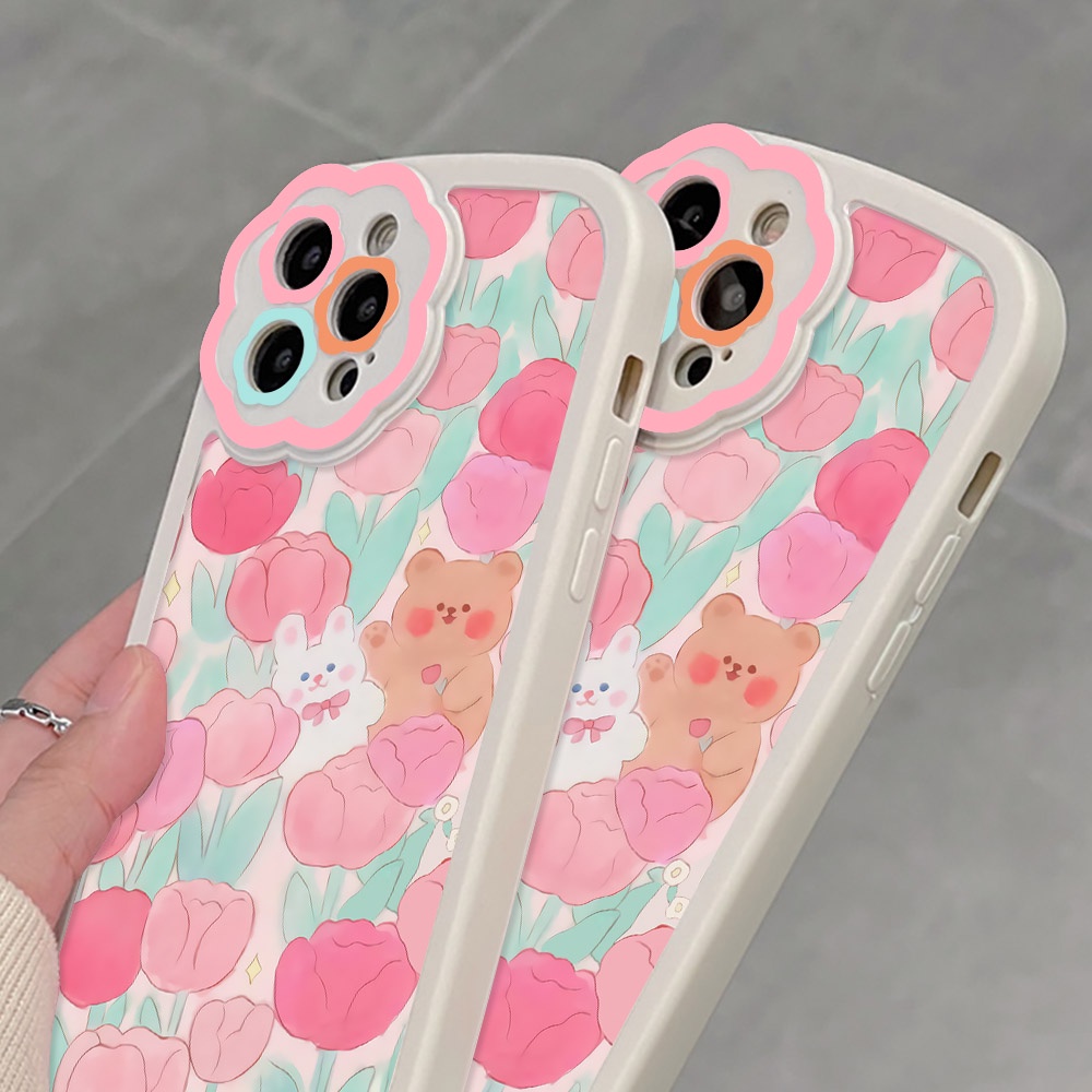 Soft Case Silikon Motif Bunga Untuk iPhone 11 Pro Max 12 Pro Max 13 Pro Max XR X XS Max