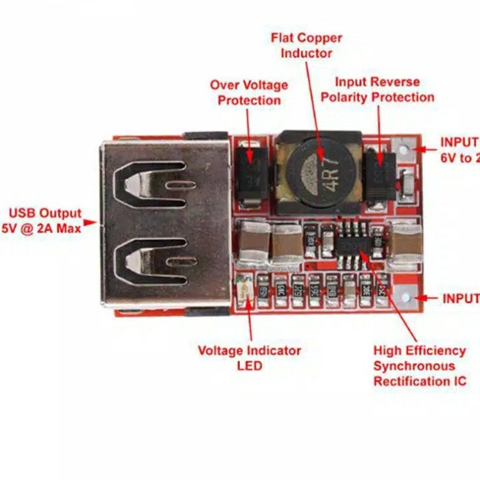 Step Down DC 12v to 5v output USB 3A