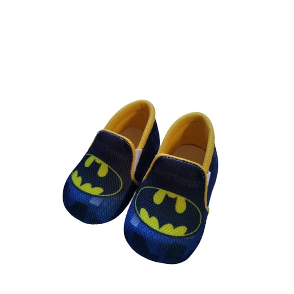 NEW ITEM BABY SHOES SLIP ON ANAK LAKI-LAKI BATMAN PRINT 0-12 BLN