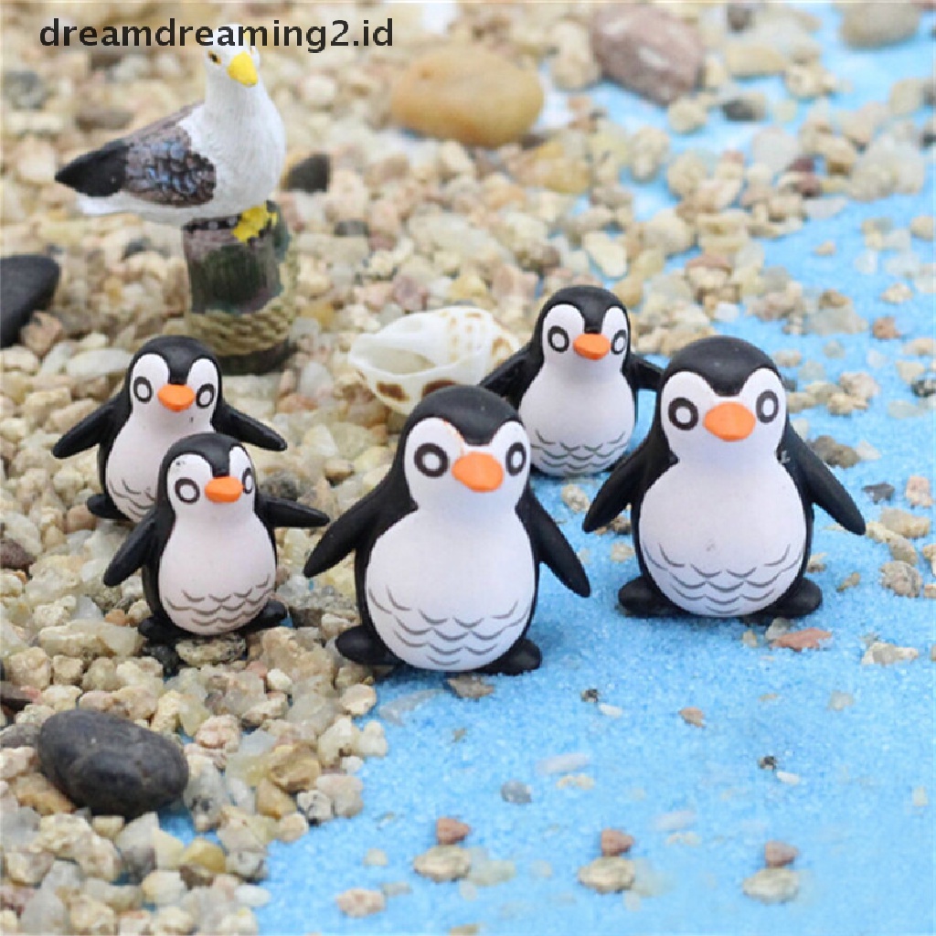 5pcs Ornamen Miniatur Penguin Untuk Dekorasi Rumah Boneka