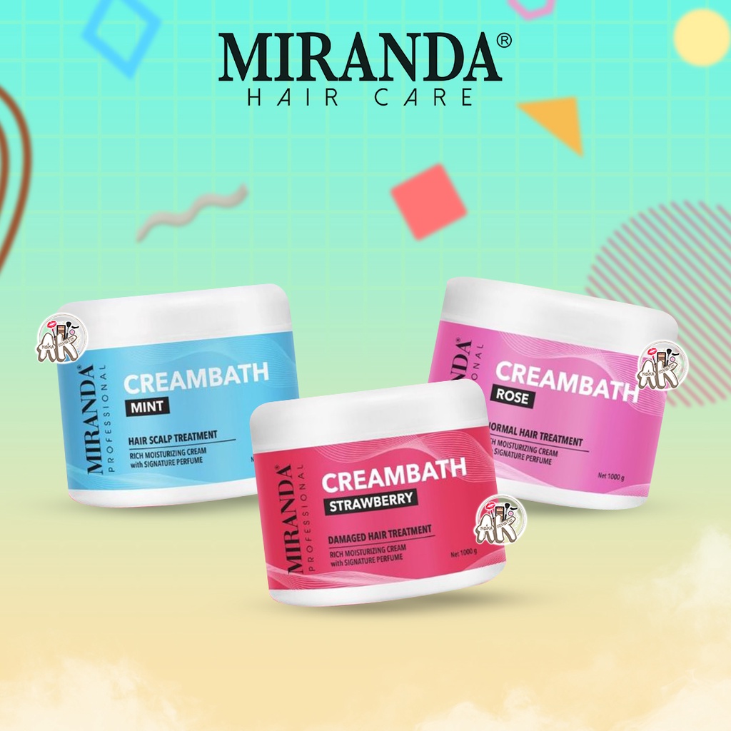 MIRANDA PROFESSIONAL CREAMBATH SERIES 1000GR ( STRAWBERRY / ROSE / MINT )