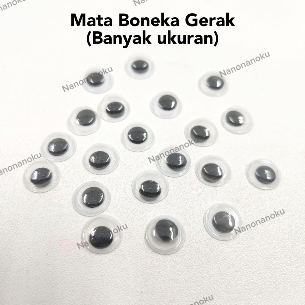 [20 pcs] Mata Boneka Goyang/Gerak Banyak Ukuran Lengkap