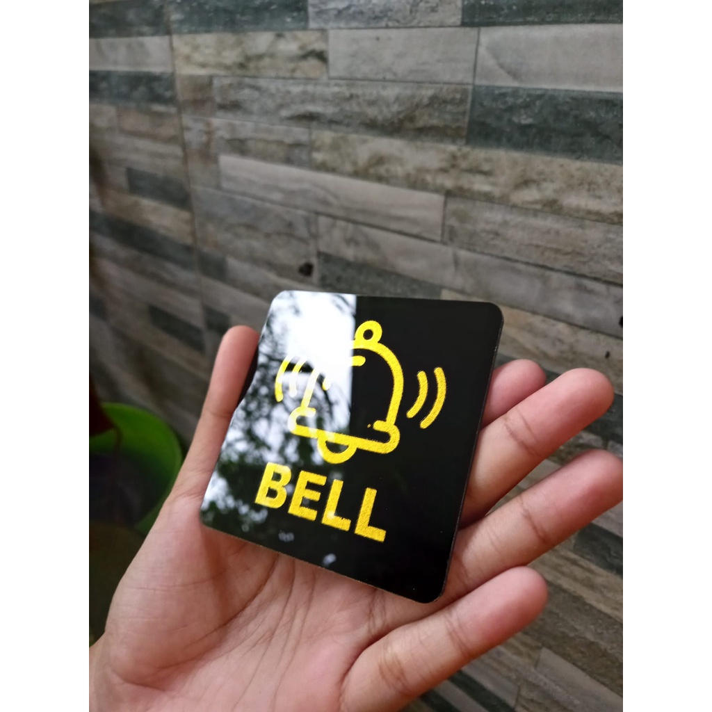 Sign Akrilik Pintu Tempel - BELL EMAS - Signage Cafe / Rumah / Resto / Bell Meja Bill / Waiter