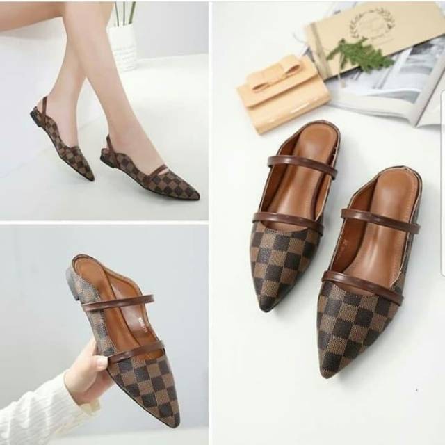 Sepatu Wanita Slip on Shoes E vi Catur Coklat 2 Motif Sepatu Wanita Slip on Shoes E vi Catur Coklat 2 Motif