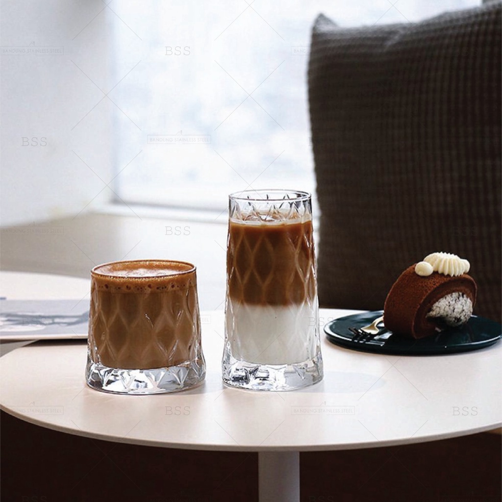 Glass Coffee Gelas Kaca Kopi Frappuccino Nordik Eropa Unik Dessert Cangkir Lucu Cantik Elegan