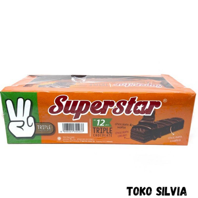 

Wafer SUPERSTAR triple chocolate 18gr - 1 Pack (12 pcs)