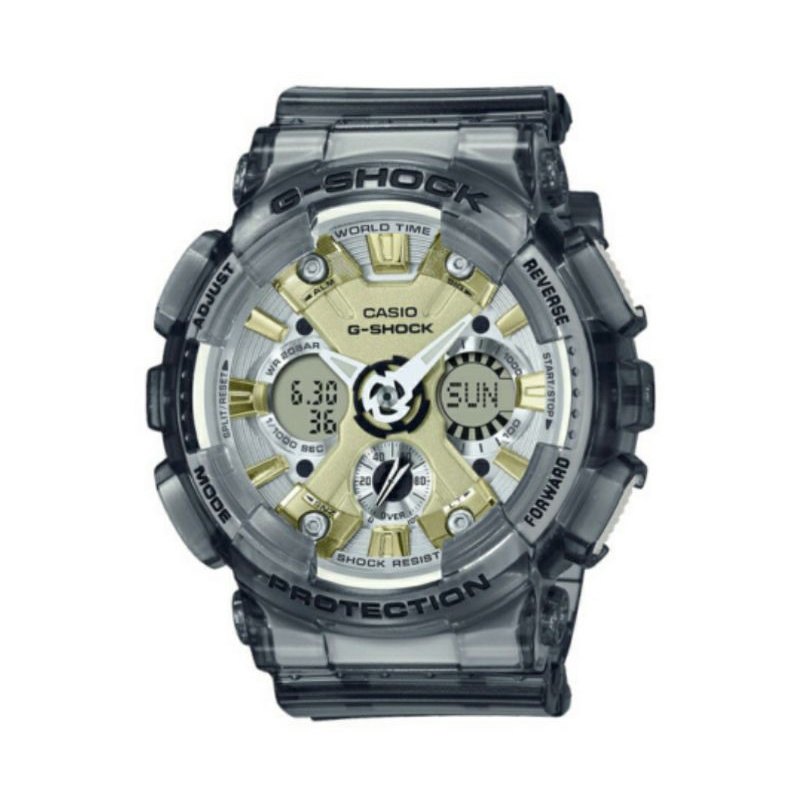 Casio gshock original GMA-S120GS-8ADR jam tangan wanita transparan hitam garansi resmi