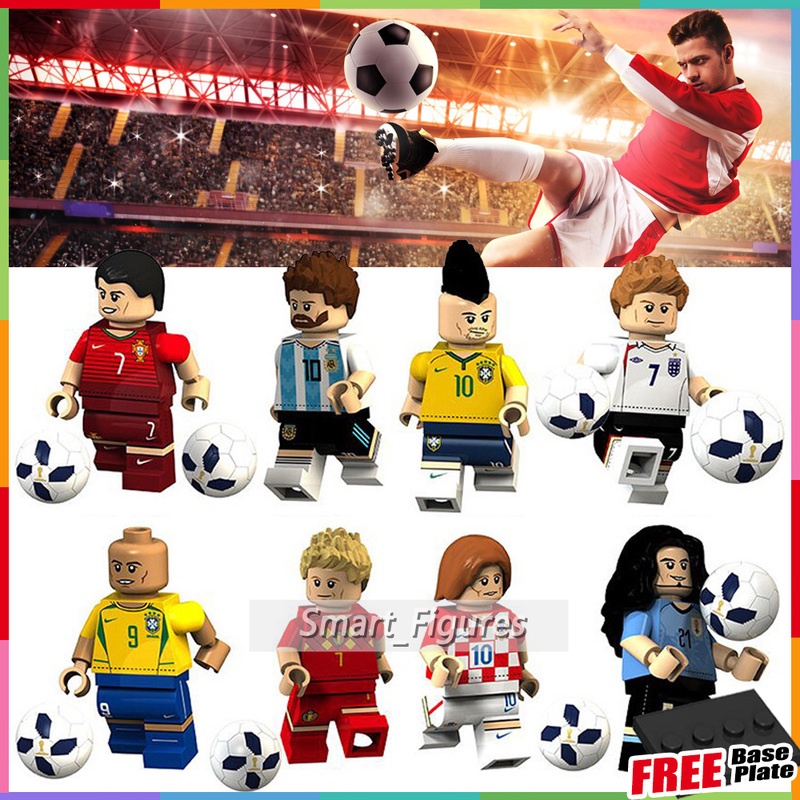 Kt1003 Mainan Balok Bangunan Mini Figure Neymar Beckham Qatar Modric Cavani Untuk Hadiah