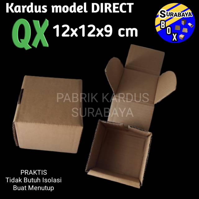 

KARDUS QX COKLAT 12x12x9cm KOTAK BOX DUS KARTON COKLAT POLOS PACKING AKSESORIS