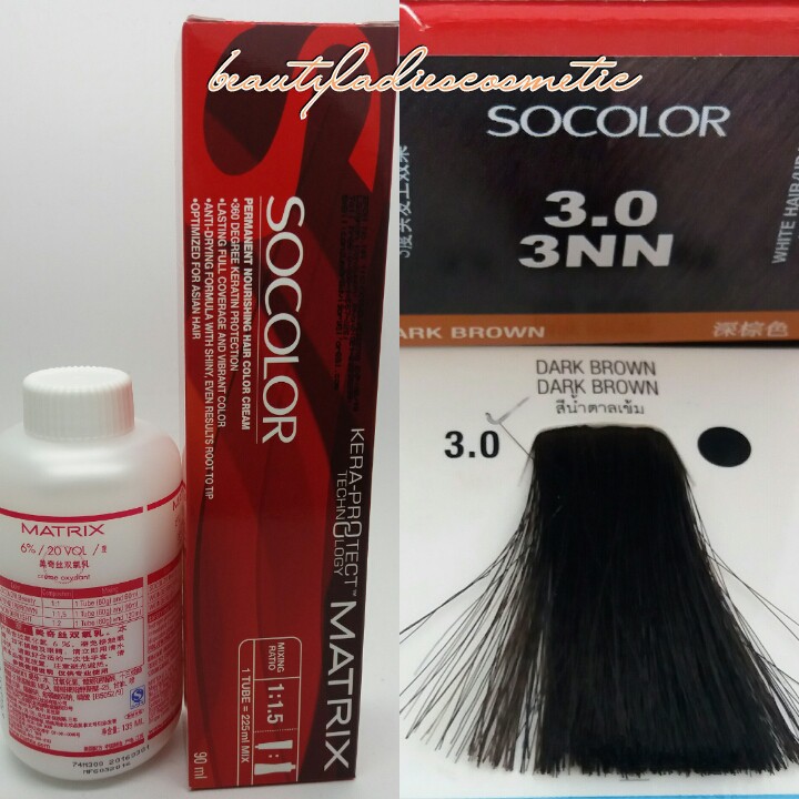 Matrix SoColor 3.0 3NN Very Dark Brown Cat Rambut Coklat Tua Gelap Tutup Uban Hair Dye So Color 5