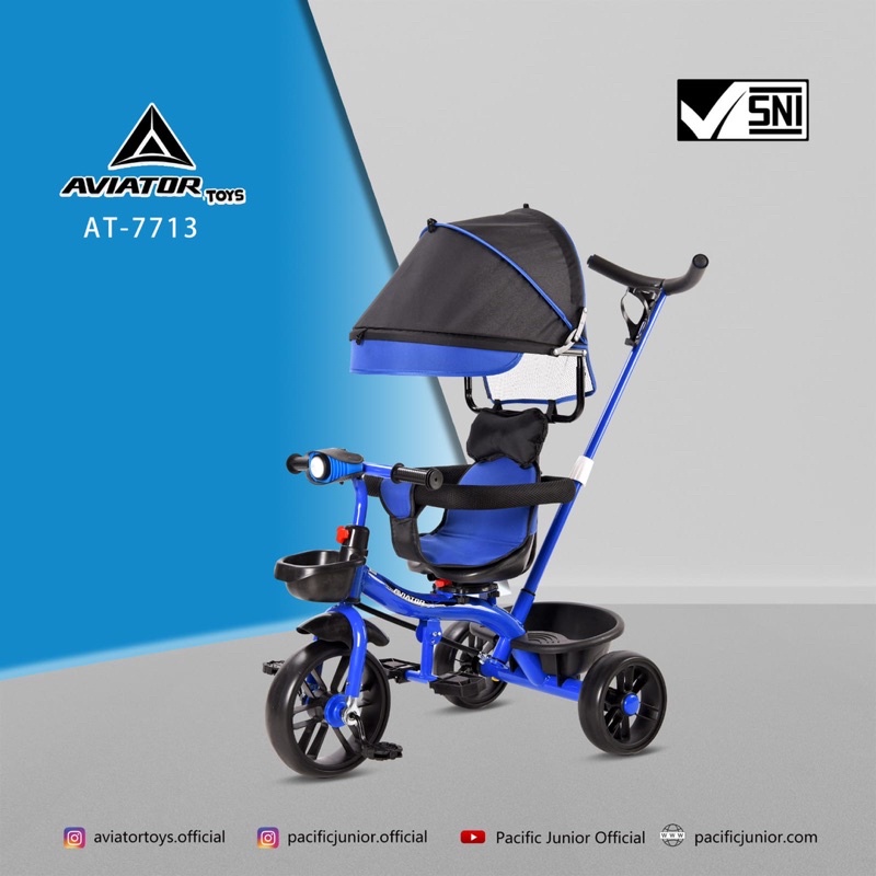 Tricycle Aviator AT 7713 AT7713 kereta dorong anak bayi dorongan anak bayi Baby Stroller Sepeda Anak Roda Tiga 3 ET1265 ET 1265 ET1263 ET 1263 ET1267 ET 1267 ET1268 ET 1268 ET2251 ET 2251 AT7705 AT 7705 AT7702 AT 7702 AT7711 AT 7711 AT7713 AT 7713-2