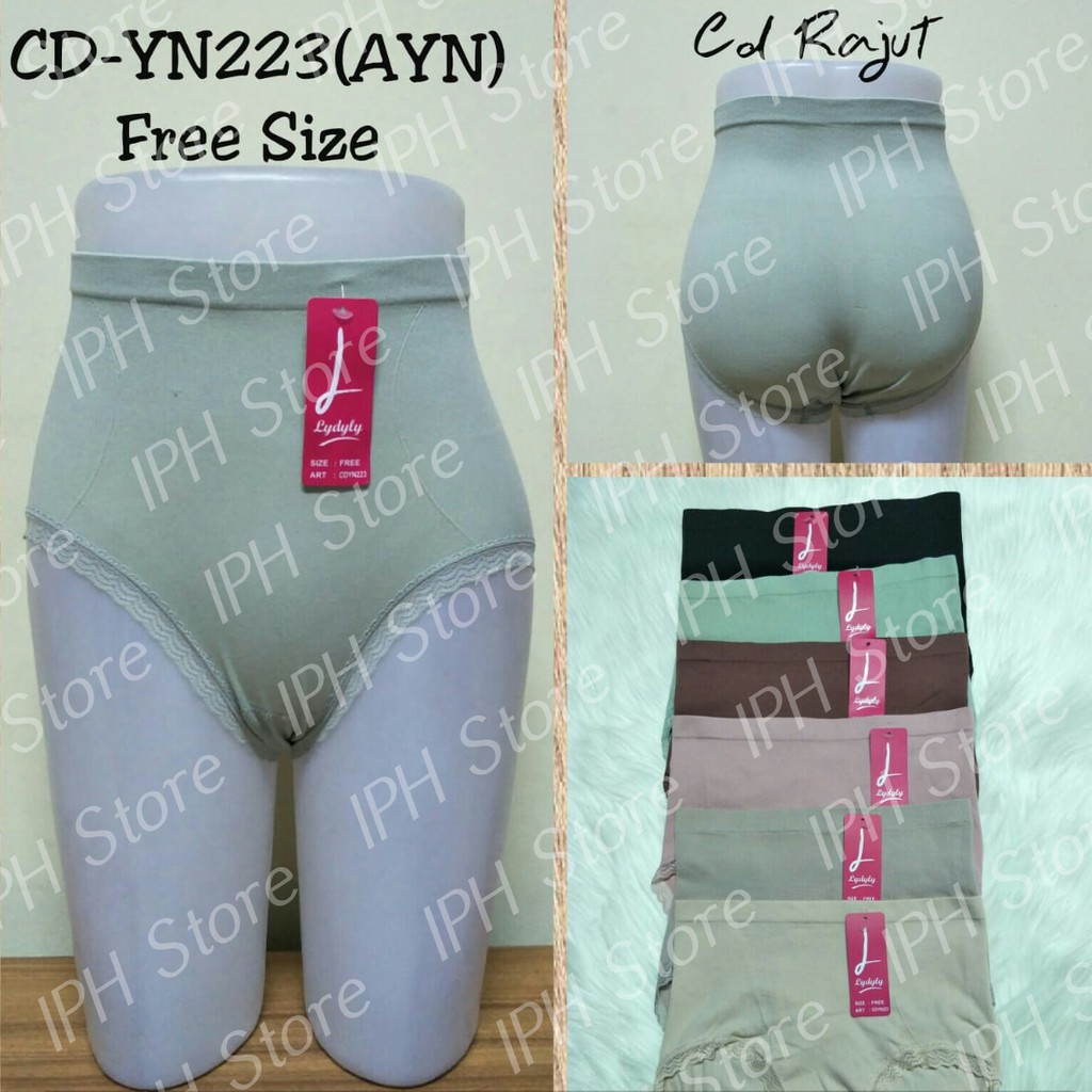 Celana Dalam / Underwear Wanita Lydyly CDYN 223 (Lingkar Pinggang 56cm, Tinggi 28cm, Bahan Rajut)