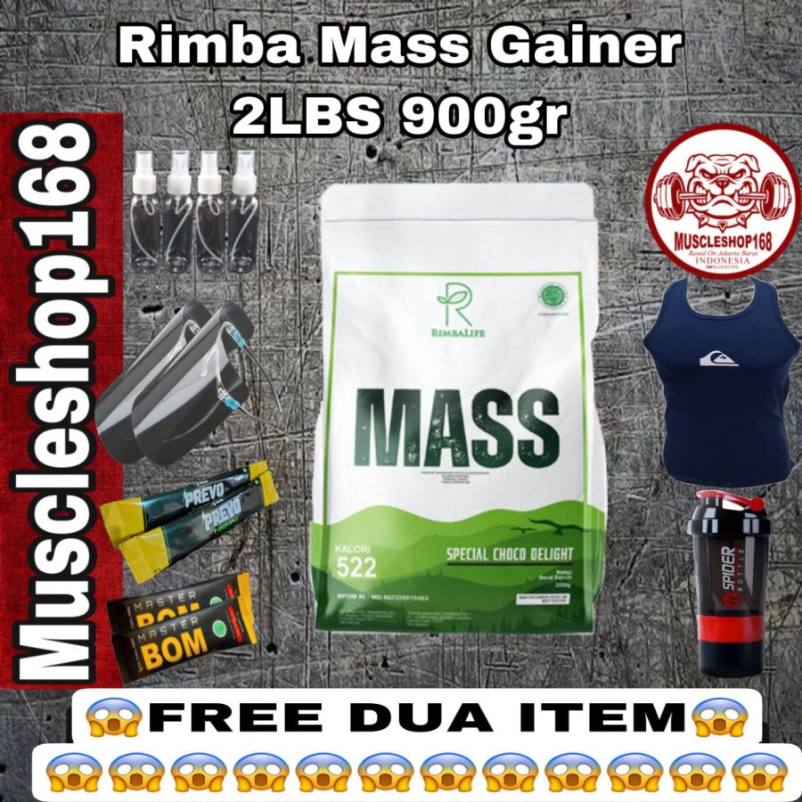 Rimba Mass Gainer 2 lbs 900 gr Bpom Halal RimbaMass Gainer Penambah Berat Badan