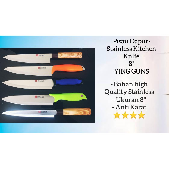 Pisau Dapur Buah 8" YING GUNS - Stainless Kitchen Knife YING GUNS