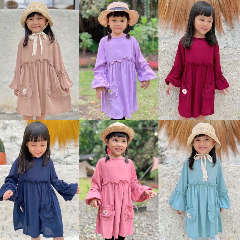 TUNIK , DRESS ANAK BAHAN RAYON CRINKLE - TUNIK HAWA