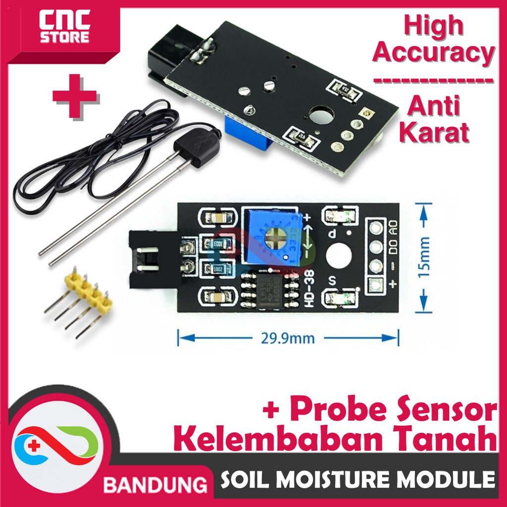 RESISTIVE HUMIDITY SOIL MOISTURE SENSOR KELEMBABAN TANAH ANTI KOROSI TAHAN KARAT FOR ARDUINO