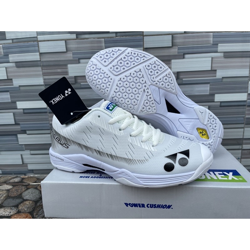 kunanti Sepatu Badminton Yonex AERUS Z DARK GREY & Putih Bulutangkis