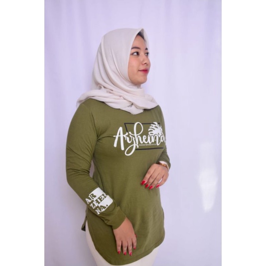 kaos Atasan Wanita ARZHEINA original Terbaru Setengah Tunik