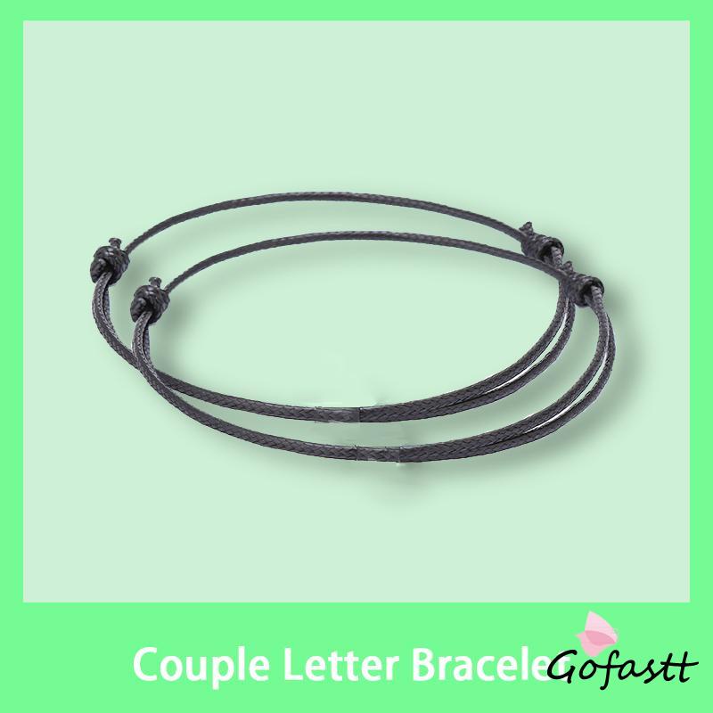 Gelang Inisial Huruf/gelang Couple Fashion Surat Cinta Pasangan Gelang Tenunan Tangan Unisex Nama Ak