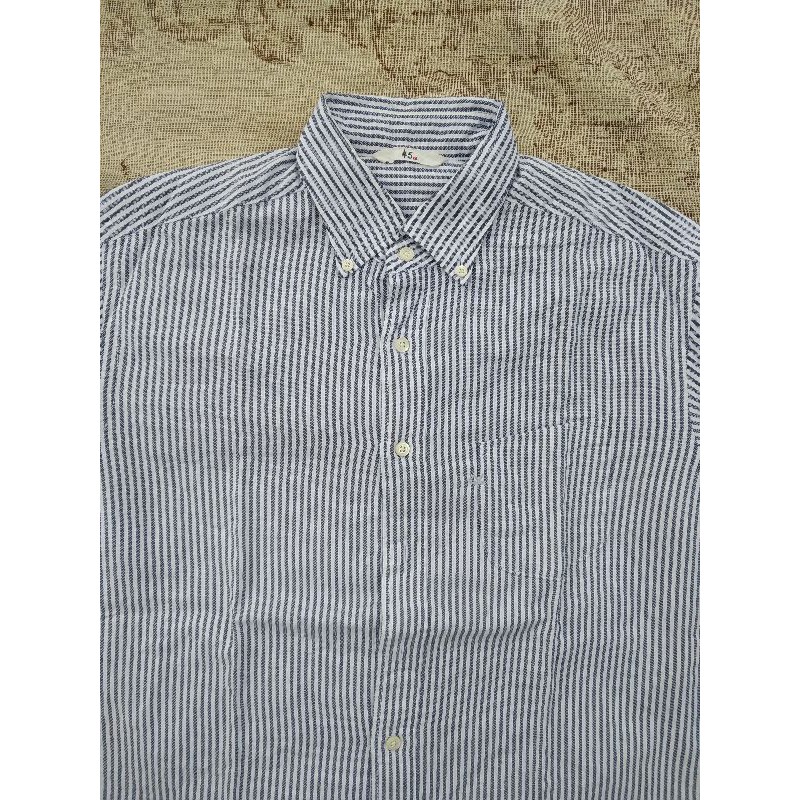 kemeja 45rpm studio japan motif stripe wabash hickory second original