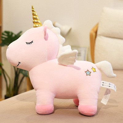 Boneka Unicorn Bahan Plush Tanduk Gold