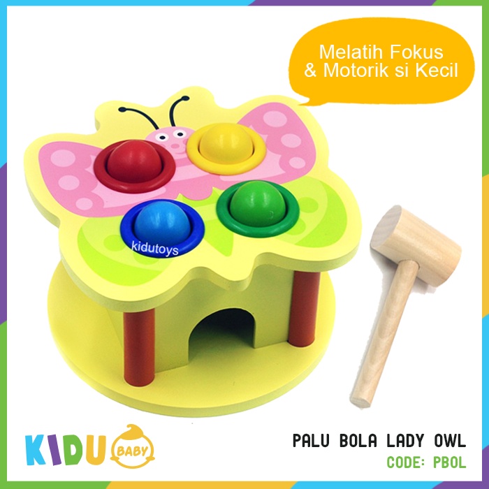 Mainan Montessori Mainan Motorik Wooden Toys Palu Bola Motorik Anak Gambar Hewan Kidu Baby