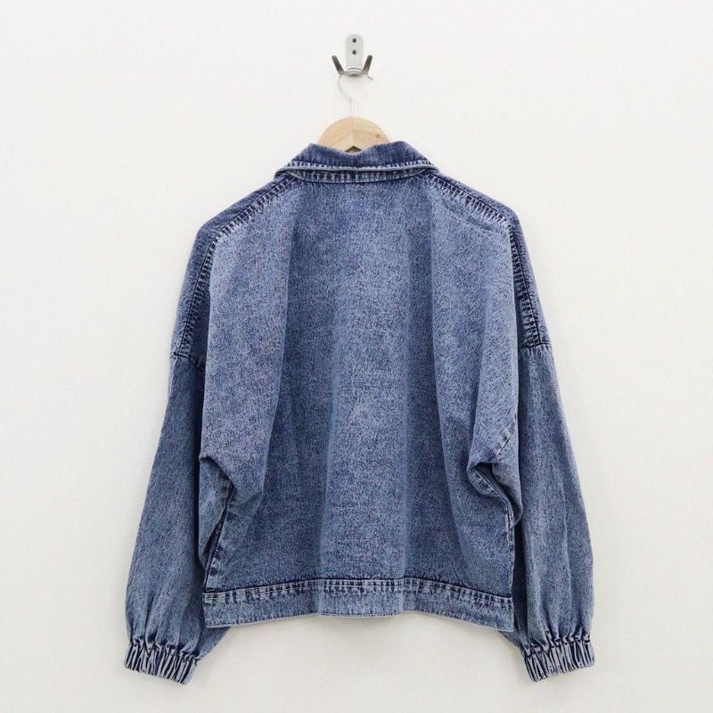 (NEW)Jaket Jeans Crop ribbon edition