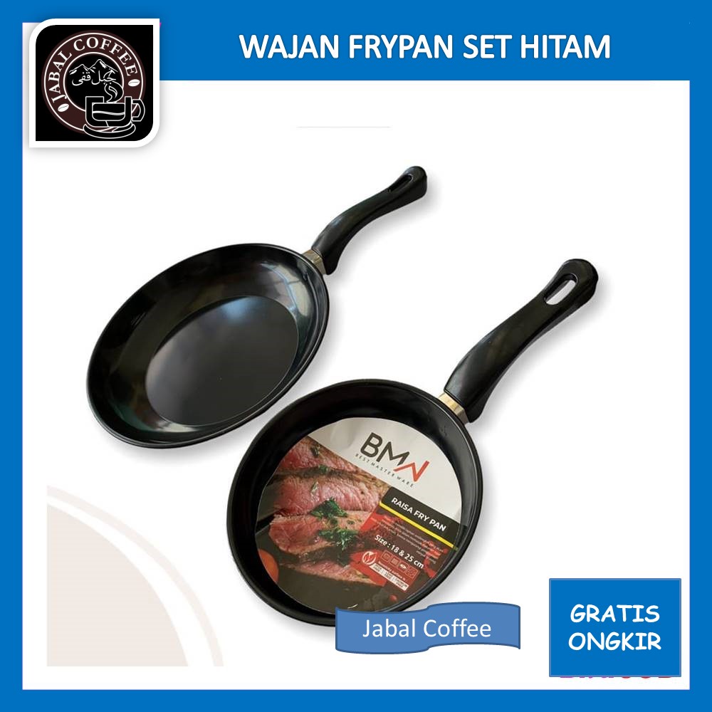 Wajan Anti Lengket / Wajan Frypan Set Warna Hitam / Frypan Maspion Isi 2 Pcs