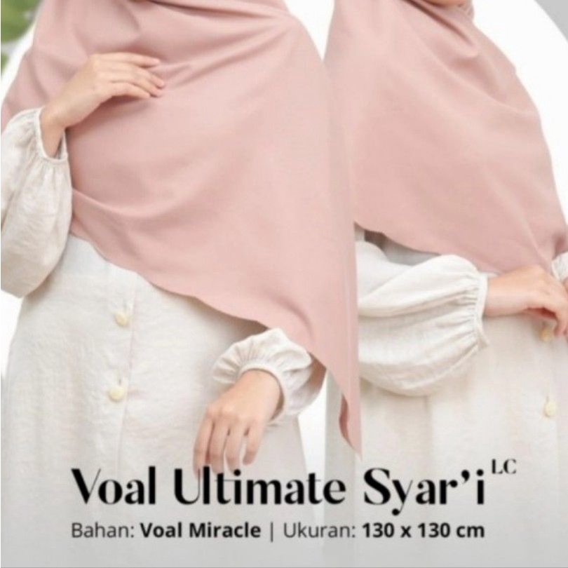 JILBAB SEGIEMPAT UMAMA POLOS JUMBO 130X130  VOAL ULTIMATE SYARI LASER CUT