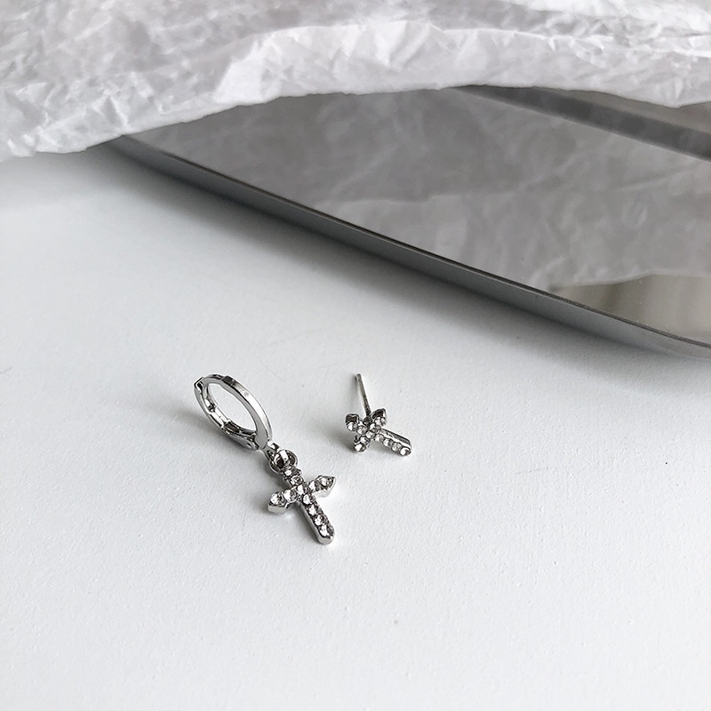 Asymmetric Cross Earrings Accessories Simple Temperament Retro