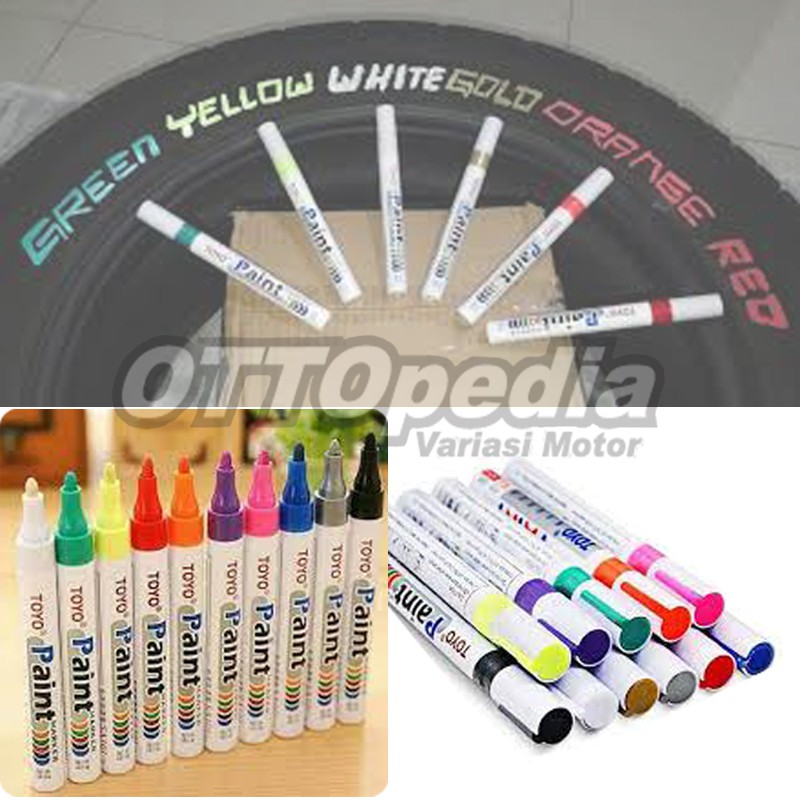 

SPIDOL BAN MOTOR MOBIL PERMANENT WATERPROOF ORIGINAL TOYO PAINT MARKER HIGH QUALITY