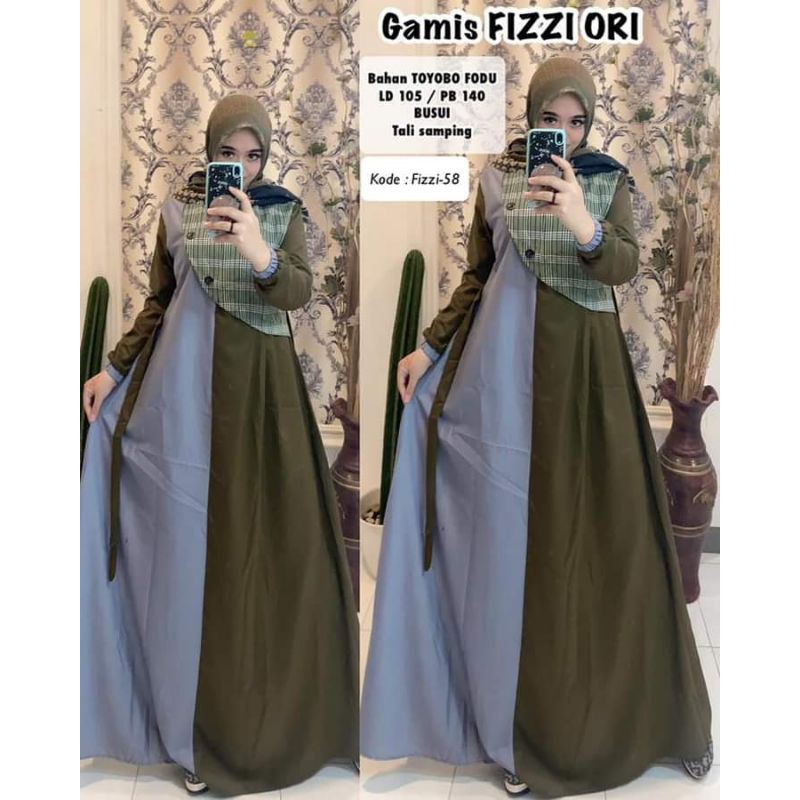 GAMIS SYAR'I FASHION WANITA FIZZI ORIGINAL TOYOBO