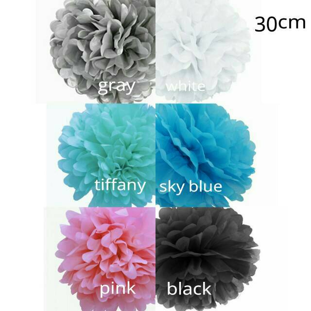 

Pompom Polos / Kertas Tissue Pom pom Polos 30 cm Murah