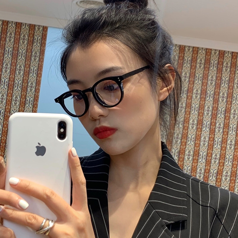 【YUZHU】COD Kacamata Fashion Style Round Frame Kacamata Retro Kacamata Anti Radiasi untuk Wanita