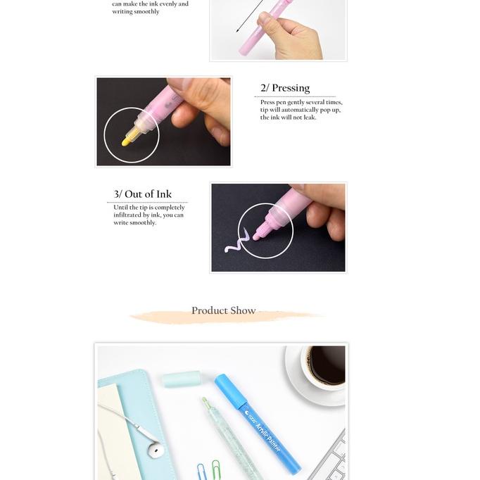 

Big Sale - STA Acrylic Paint Marker 12-24 Warna Permanen DIY Pen Kelir Akrilik Stationery Set Menggambar Melukis Mewarnai Realpict