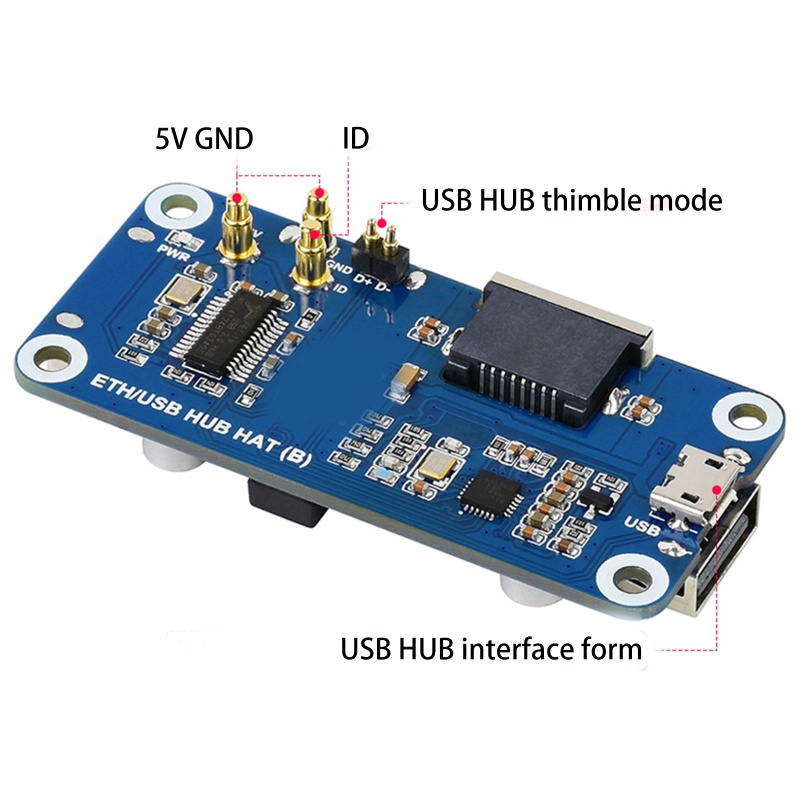 Btsg Ethernet/USB HUB Box Mendukung Raspberry Pi Zero Series, Untuk w/ETH/Topi HUB USB (B) Papan Ekspansi Di Dalam 1x RJ45,