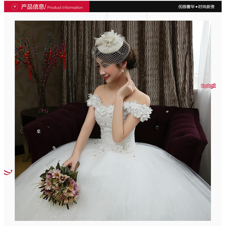 WD-15 gaun pengantin wedding dress lace putih import high quality