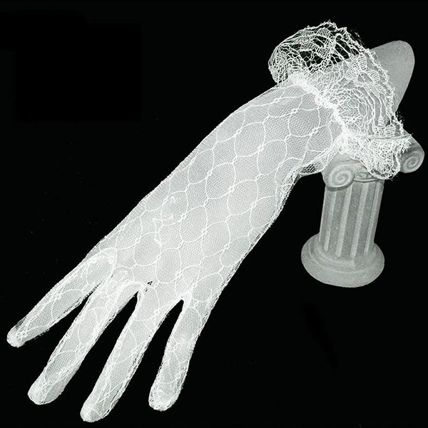 sarung tangan pengantin pendek short lace bridal wedding gloves jha002 (4i5)